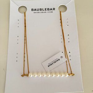NWT BaubleBar Pearl and Gold Trapeze Necklace